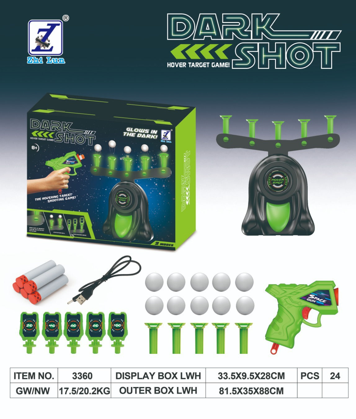 🎁Christmas Sale 50% OFF💓Glow-in-the-Dark Shooting Target Practice Kids Shooting Toy Gun Set