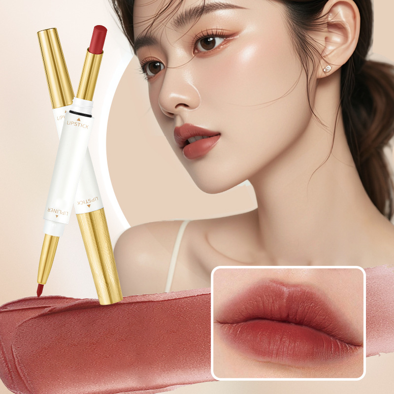 2-In-1 Long Lasting Double Head Lipstick & Lipliner