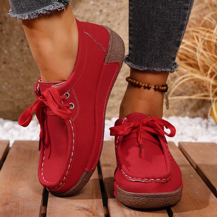 🔥 LAST DAY PROMOTION - 50%OFF 🔥Women's Casual Elevated Platform Lace-Up Loafers