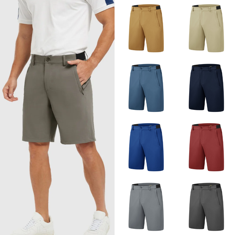 Calções de golfe casuais para homem elásticos e de secagem rápida