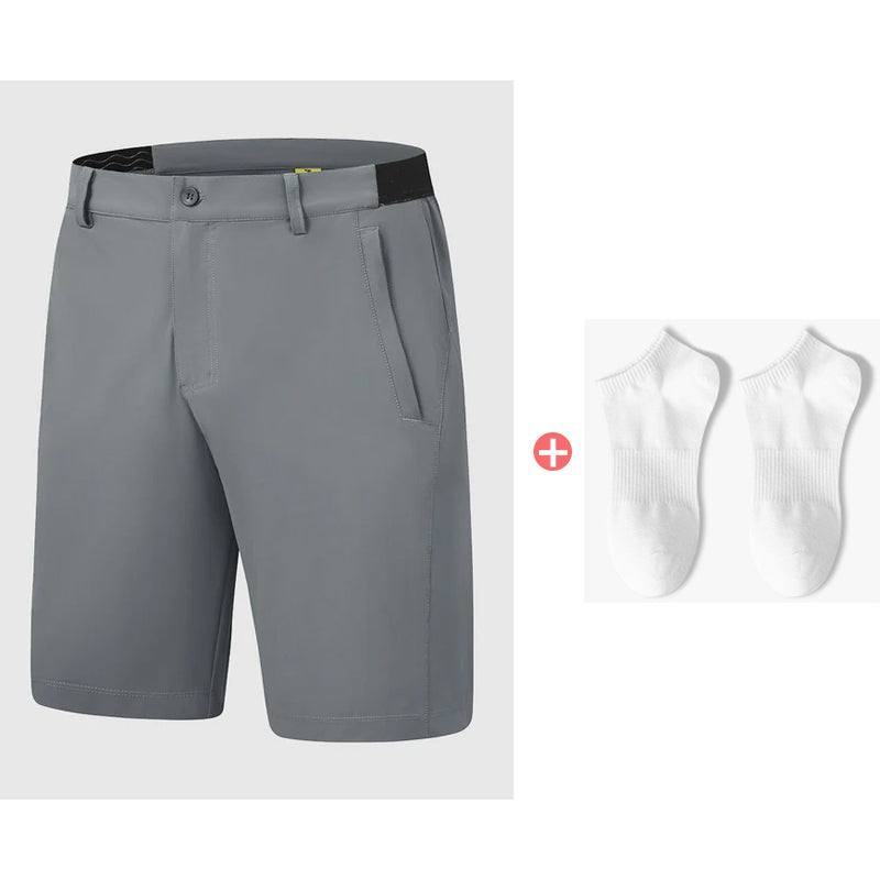 Calções de golfe casuais para homem elásticos e de secagem rápida