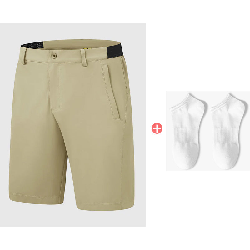 Calções de golfe casuais para homem elásticos e de secagem rápida