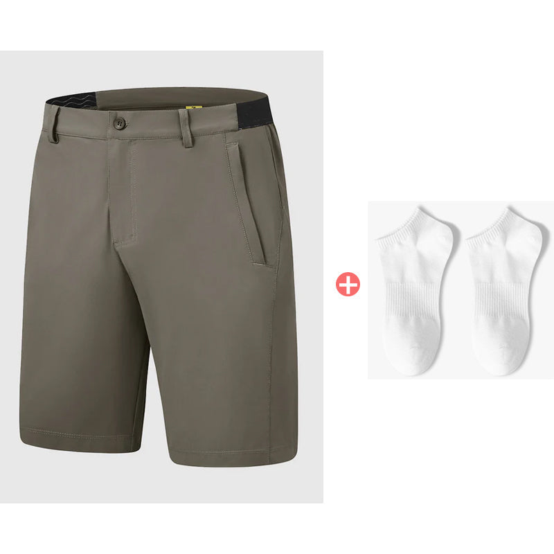 Calções de golfe casuais para homem elásticos e de secagem rápida