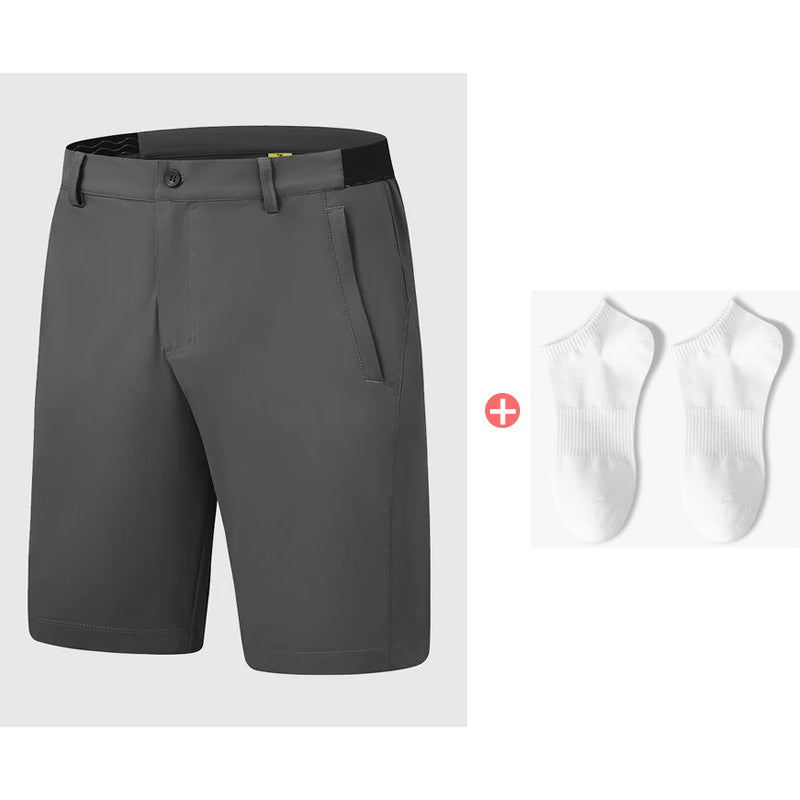 Calções de golfe casuais para homem elásticos e de secagem rápida