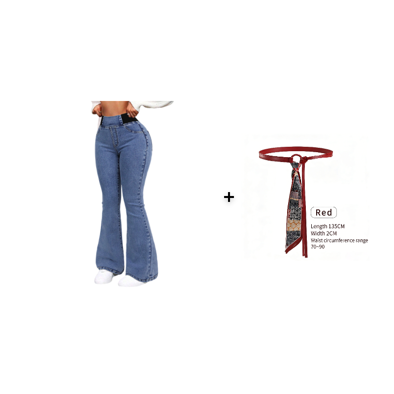 👖Calças de ganga largas de cintura alta e elásticas – Ligeiro efeito modelador na zona da barriga, tecido elástico e confortável. Corte largo que favorece a silhueta. Perfeitas para o dia a dia. 🌸✨