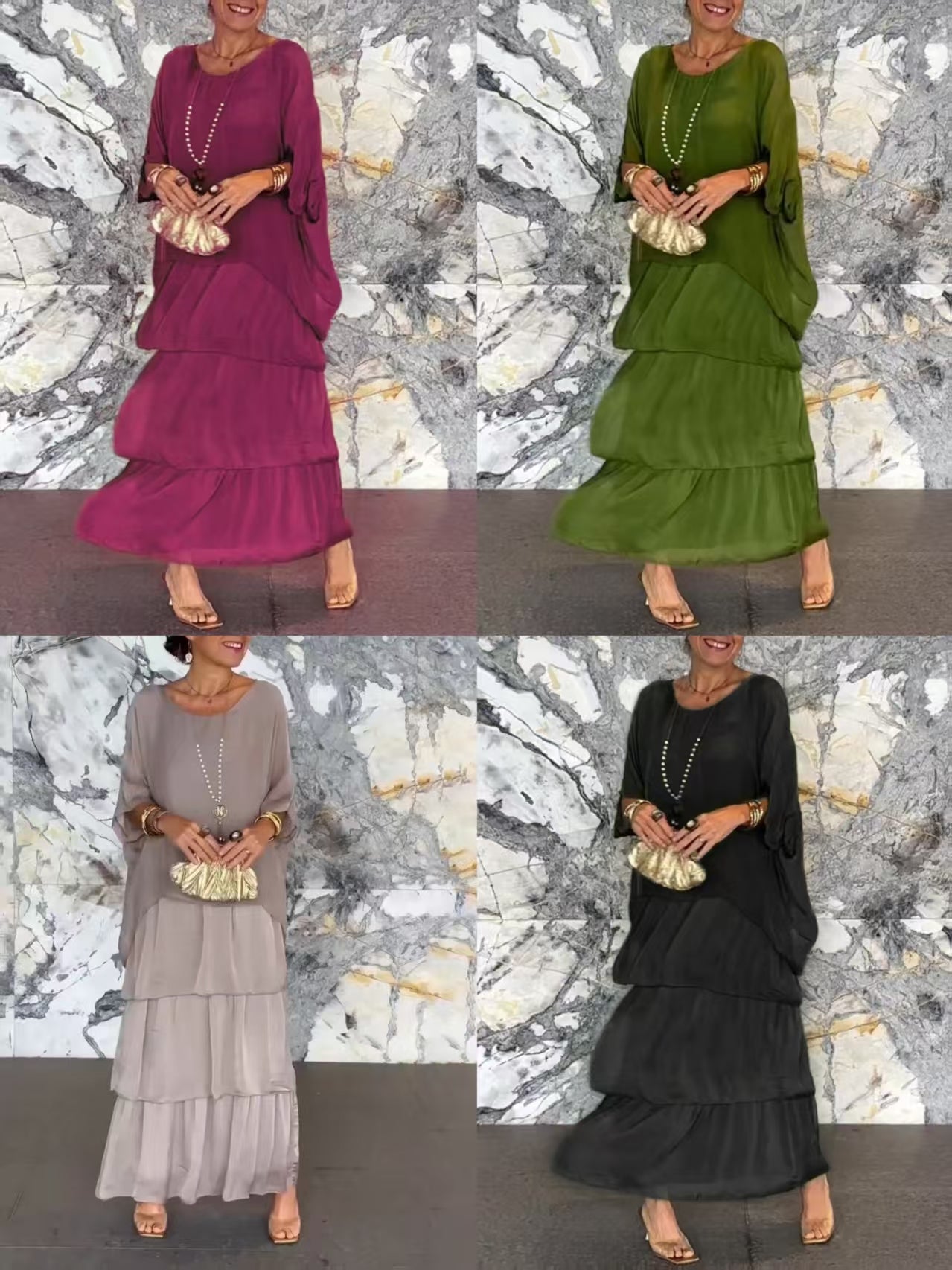 💎 -50% OFERTA LIMITADA! 💎 Vestido Maxi Artístico – Corte Largo, Design Batwing e Elegância Fluida