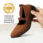 💃🔥Último dia da promoção com 50% de desconto🔥Sapatos elegantes com salto baixo e tira elástica, em cor única