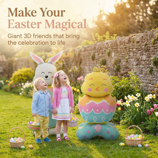 🎁Πασχαλινές εκπτώσεις Early Bird🐰Giant 3D Standing Bunny Balloon Αυτοφερόμενο εορταστικό κέφι