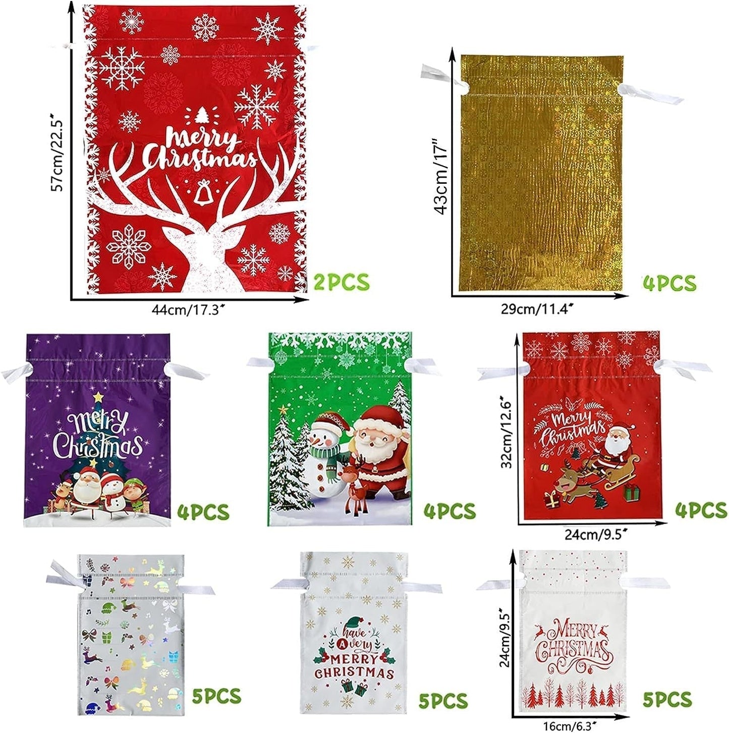 🎄Christmas Sales 49% OFF🎁Drawstring Christmas Gift Bags (Biodegradable)