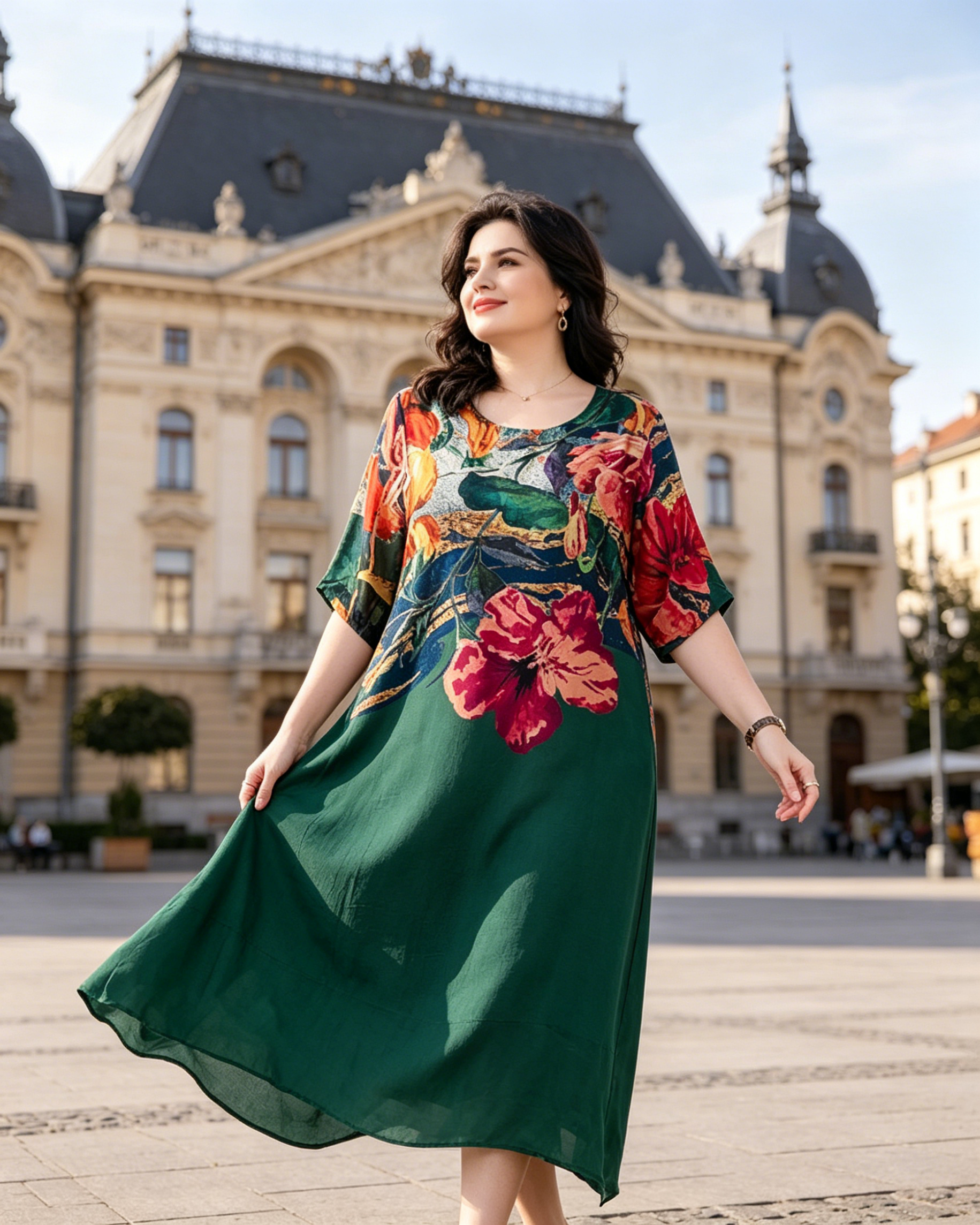 👗Vestidos florais elegantes para mulheres plus size