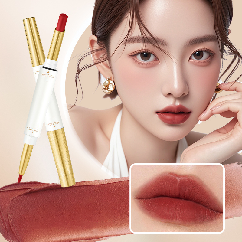 2-In-1 Long Lasting Double Head Lipstick ＆ Lipliner