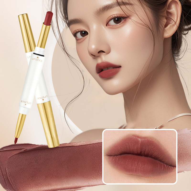 2-In-1 Long Lasting Double Head Lipstick ＆ Lipliner
