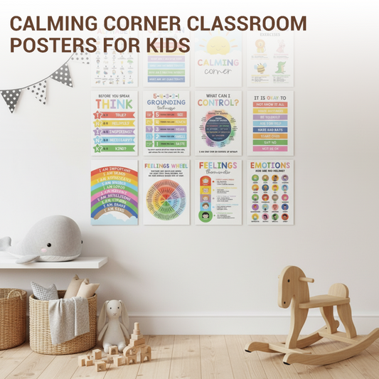 🔥Oferta ograniczona czasowo na Czarny Piątek – 50% zniżki🔥Plakaty do klasy „Kącik relaksu” dla dzieci