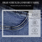 👖Calças de ganga largas de cintura alta e elásticas – Ligeiro efeito modelador na zona da barriga, tecido elástico e confortável. Corte largo que favorece a silhueta. Perfeitas para o dia a dia. 🌸✨