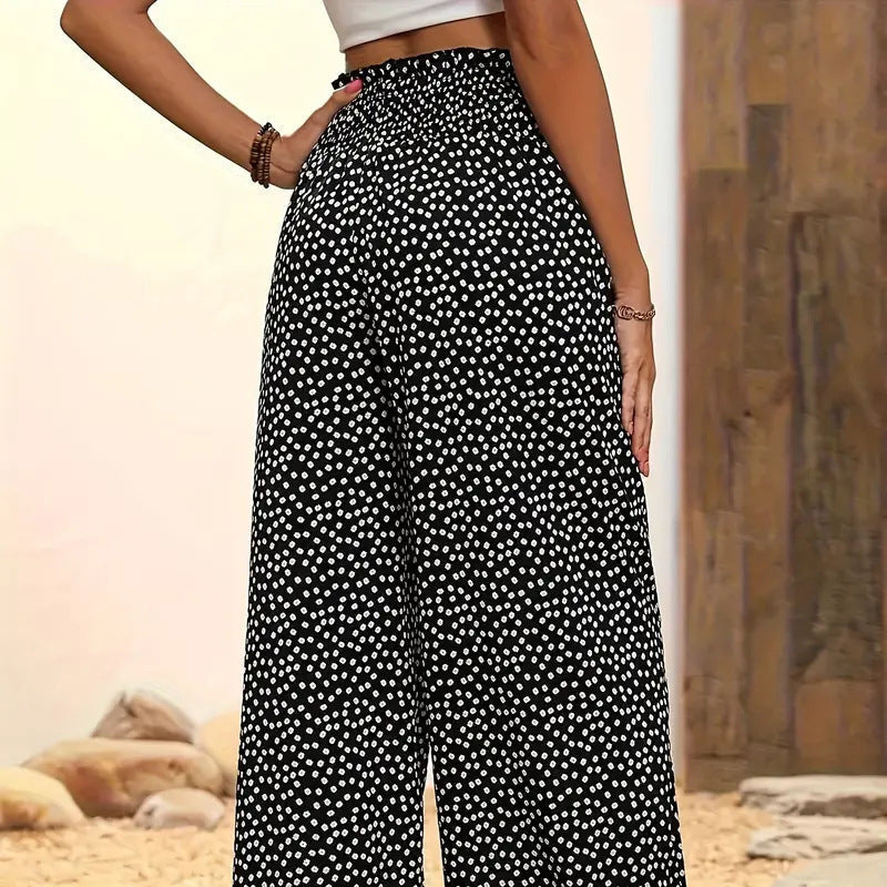 💗ÚLTIMO DIA DE PROMOÇÃO: 50% DE DESCONTO⏰Calças largas de cintura alta com smock para mulher👖
