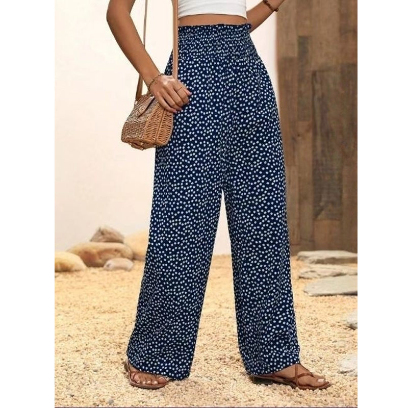 💗ÚLTIMO DIA DE PROMOÇÃO: 50% DE DESCONTO⏰Calças largas de cintura alta com smock para mulher👖