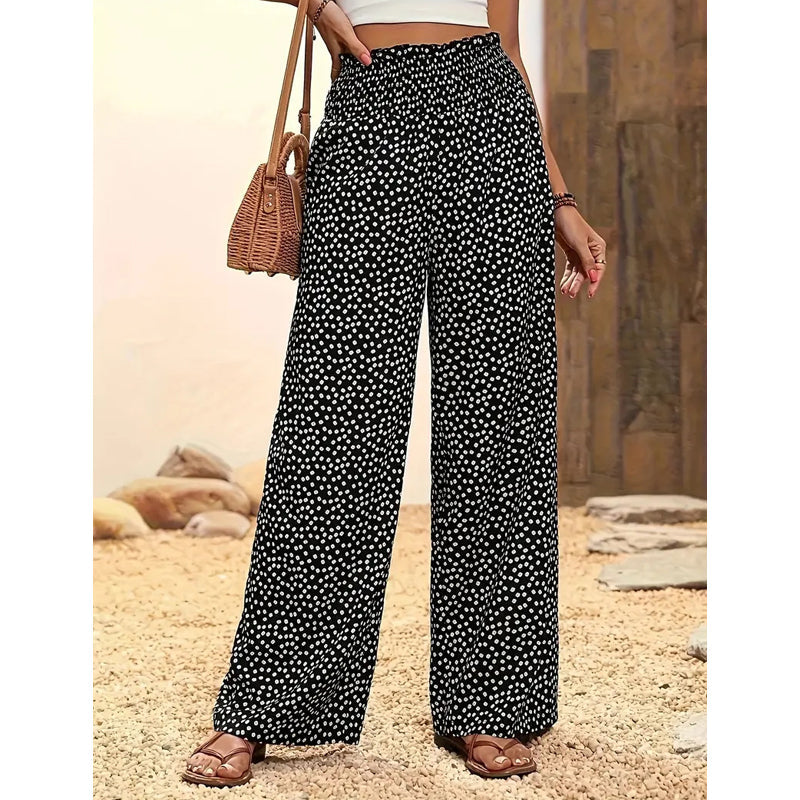 💗ÚLTIMO DIA DE PROMOÇÃO: 50% DE DESCONTO⏰Calças largas de cintura alta com smock para mulher👖