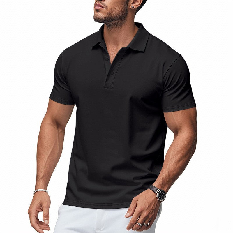 Camiseta masculina de manga curta com gola e secagem rápida