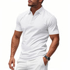 Camiseta masculina de manga curta com gola e secagem rápida