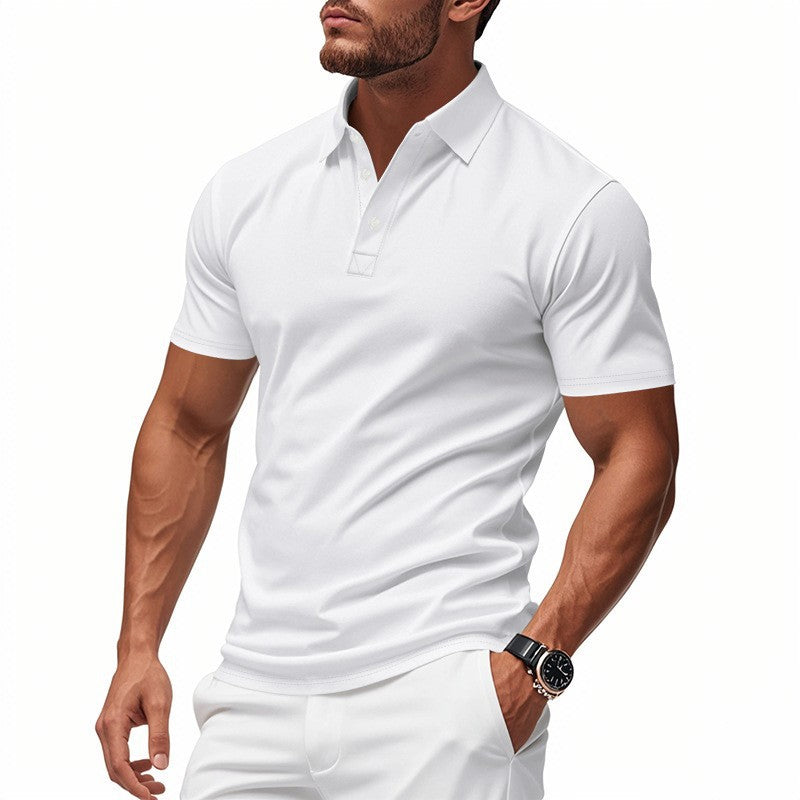 Camiseta masculina de manga curta com gola e secagem rápida