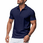 Camiseta masculina de manga curta com gola e secagem rápida