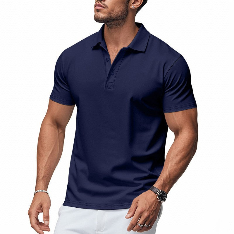 Camiseta masculina de manga curta com gola e secagem rápida