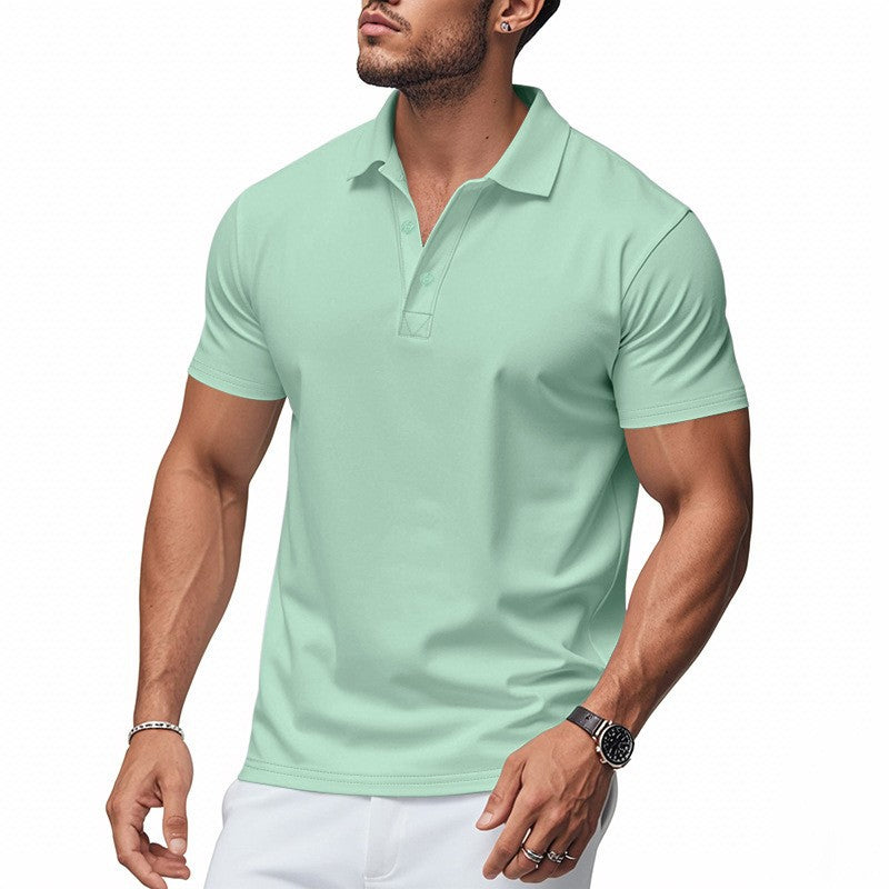 Camiseta masculina de manga curta com gola e secagem rápida
