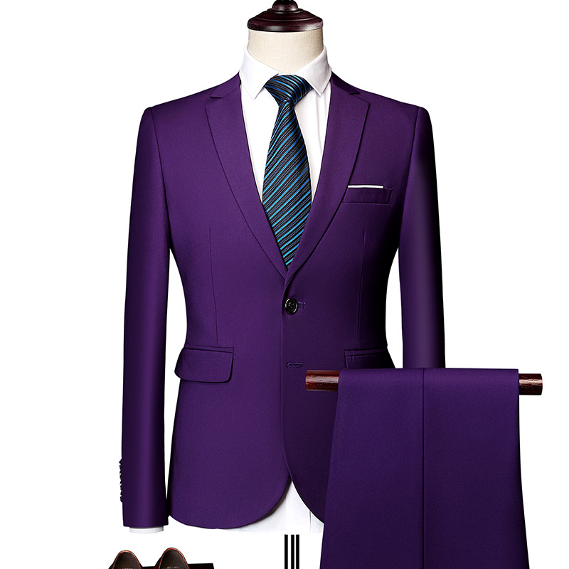 ✨👔60% de desconto + envio gratuito🔥Conjunto de fato de negócios de corte moderno, 2 peças, para homem