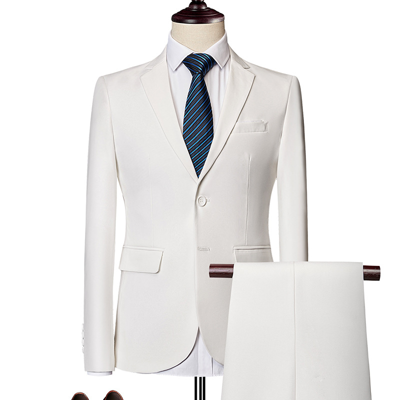 ✨👔60% de desconto + envio gratuito🔥Conjunto de fato de negócios de corte moderno, 2 peças, para homem