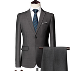 ✨👔60% de desconto + envio gratuito🔥Conjunto de fato de negócios de corte moderno, 2 peças, para homem