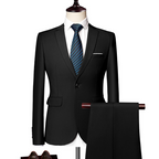 ✨👔60% de desconto + envio gratuito🔥Conjunto de fato de negócios de corte moderno, 2 peças, para homem