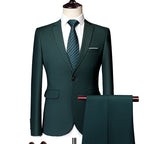 ✨👔60% de desconto + envio gratuito🔥Conjunto de fato de negócios de corte moderno, 2 peças, para homem