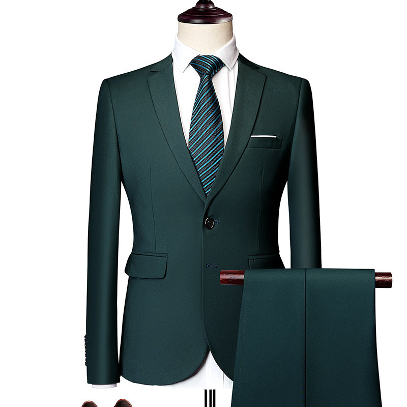 ✨👔60% de desconto + envio gratuito🔥Conjunto de fato de negócios de corte moderno, 2 peças, para homem