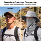 🔥Desconto de 50% no último dia!🔥Chapéu de pescador respirável com máscara facial removíve