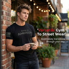 T-shirt de gola redonda para homem com modelagem atlética