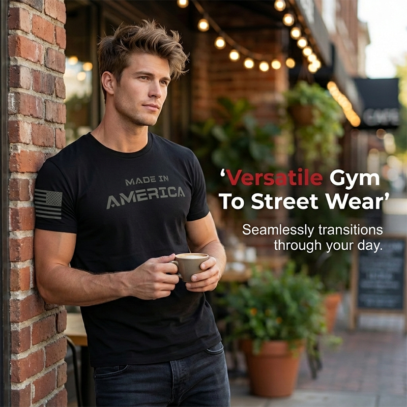T-shirt de gola redonda para homem com modelagem atlética