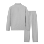 Conjunto de sweatshirt para homem com textura waffle e calça reta