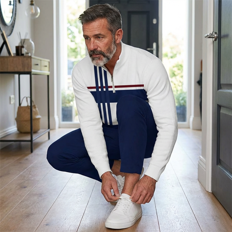 Conjunto de homem com estampado gráfico – camisola e calças