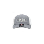 Boné trucker com parte traseira em rede e bordado “I Fix Shit”