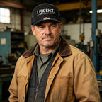 Boné trucker com parte traseira em rede e bordado “I Fix Shit”