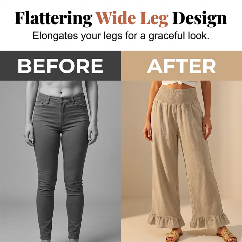 Calça de fato de treino estilo boho com folhos para mulher