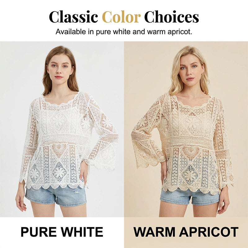 Blusa de mulher em renda com inspiração vintage.