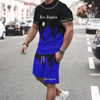 👕 50% DESCONTO AGORA! 🔥 Conjunto de t-shirt e calções para homem com estampado gráfico – Tecido macio, design arrojado e perfeito para os dias de verão ☀️