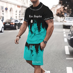 👕 50% DESCONTO AGORA! 🔥 Conjunto de t-shirt e calções para homem com estampado gráfico – Tecido macio, design arrojado e perfeito para os dias de verão ☀️
