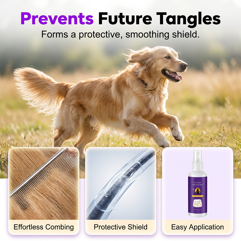 Spray para desembaraçar o pelo de cães e gatos